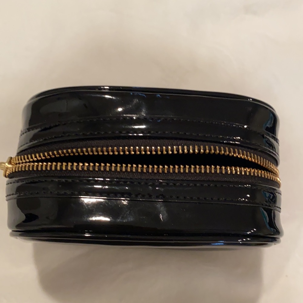 Tory Burch Black Patent Leather Makeup Case - Picture 7 of 9